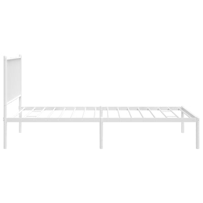 Metal Bed Frame without Mattress with Headboard White 90x190 cm Payday Deals