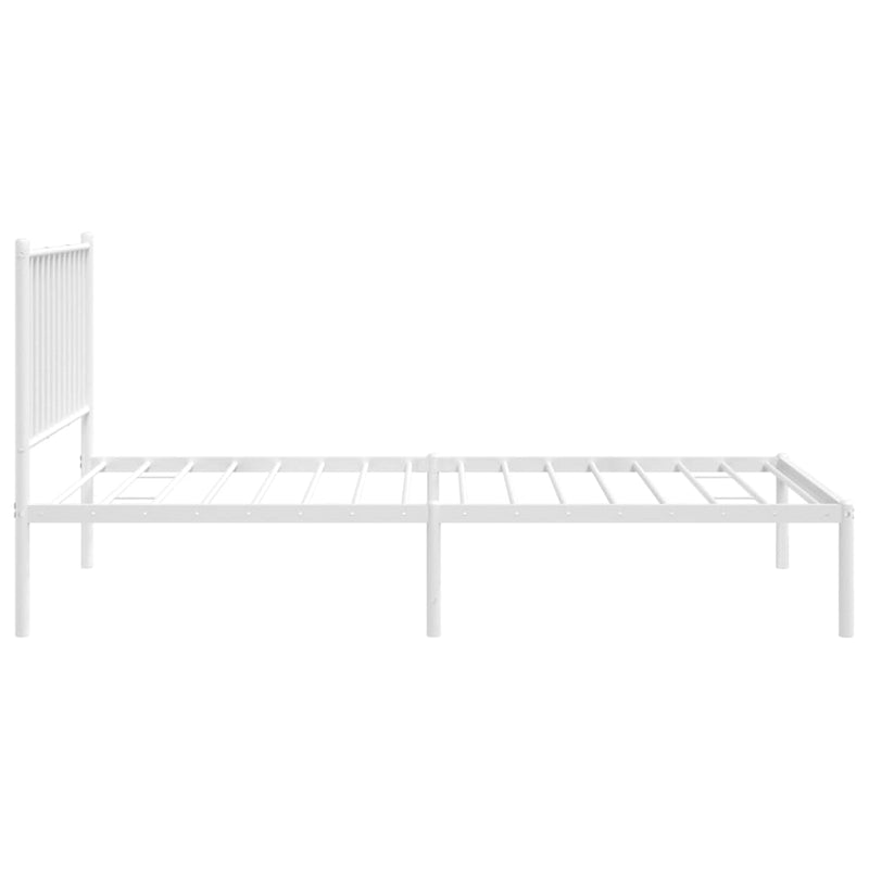 Metal Bed Frame without Mattress with Headboard White 90x190 cm Payday Deals
