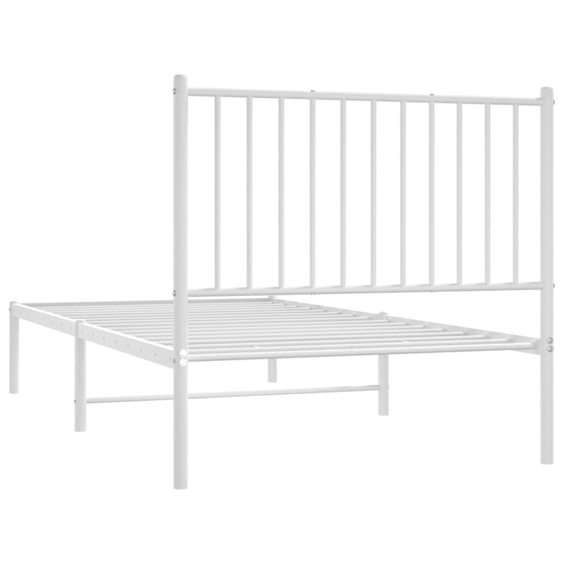 Metal Bed Frame without Mattress with Headboard White 90x190 cm Payday Deals