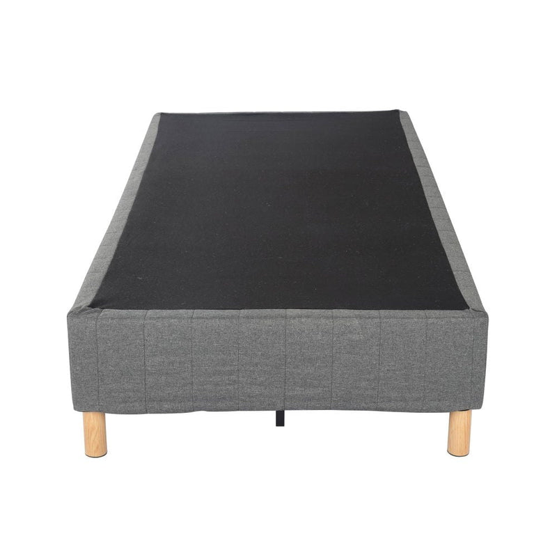 Metal Bedframe Mattress Foundation (Dark Grey) &