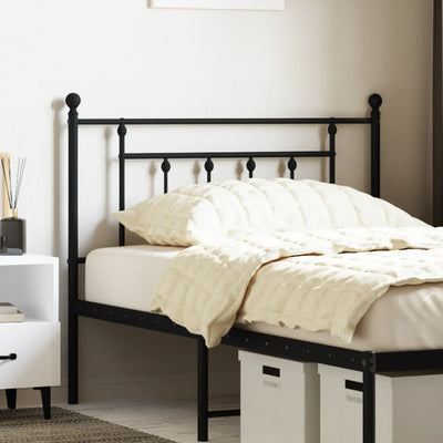 Metal Headboard Black 107 cm King Single