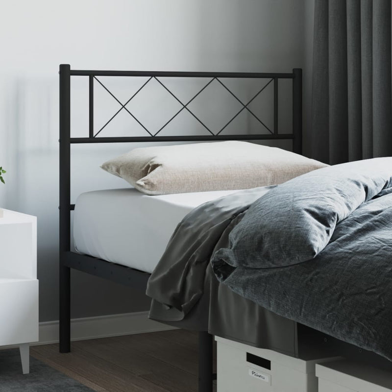 Metal Headboard Black 107 cm King Single Payday Deals