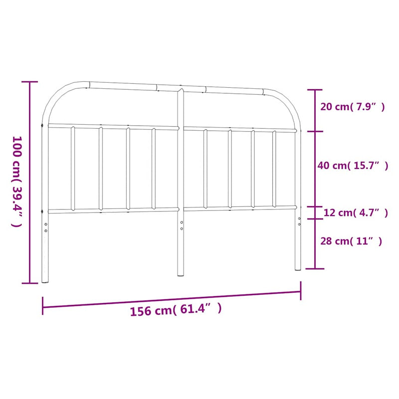 Metal Headboard Black 152 cm Queen Payday Deals