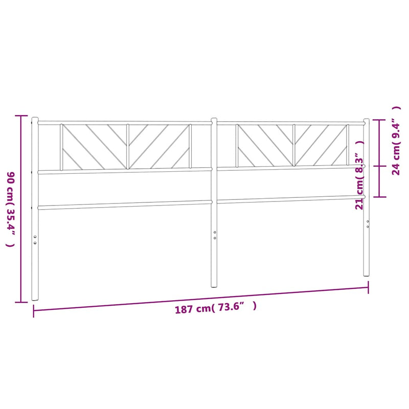 Metal Headboard Black 183 cm King Payday Deals