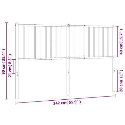 Metal Headboard White 137 cm Double Payday Deals