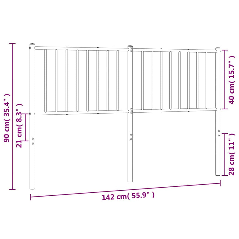 Metal Headboard White 137 cm Double Payday Deals