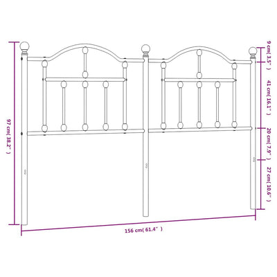 Metal Headboard White 152 cm Queen Payday Deals