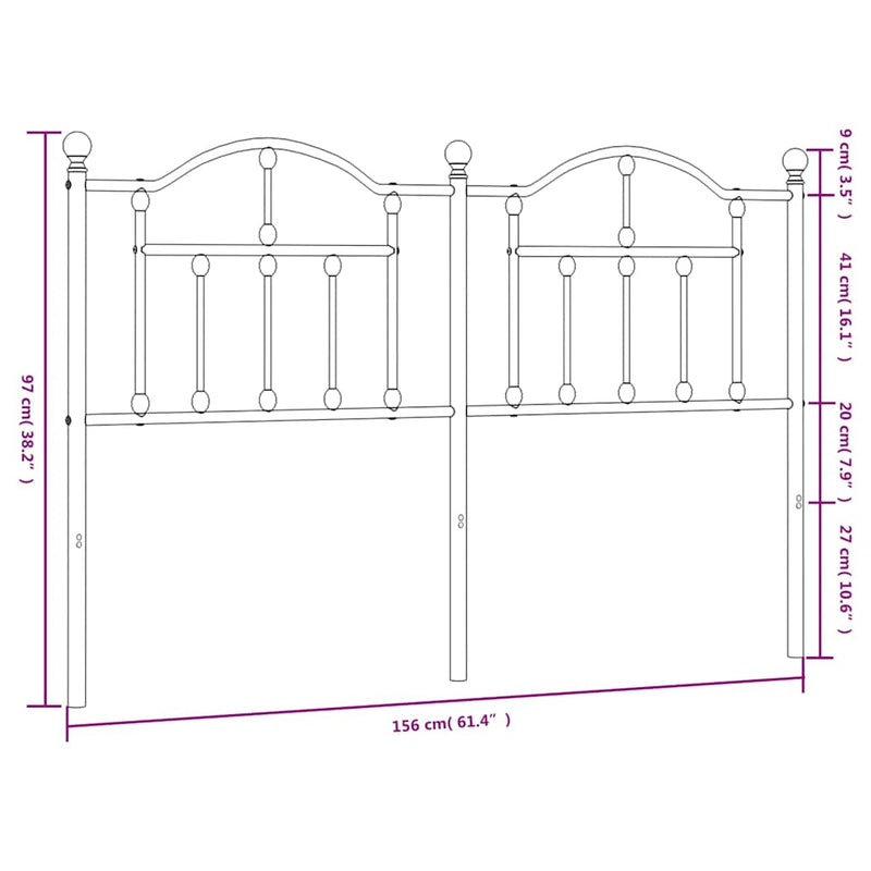 Metal Headboard White 152 cm Queen Payday Deals