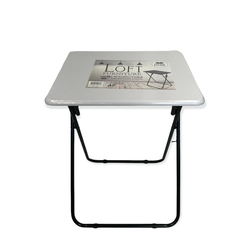 Metal MDF Folding Table Foldable Laptop PC Collapsible Study Desk 48cm x 38cm Payday Deals