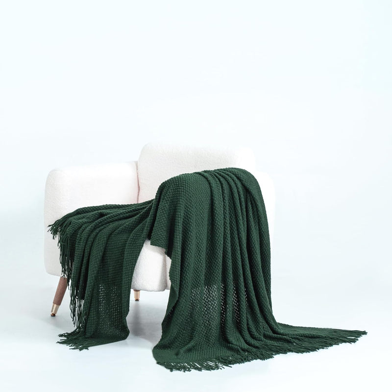 Micro Plush Knitted Woven Throw Blanket - Forest Payday Deals