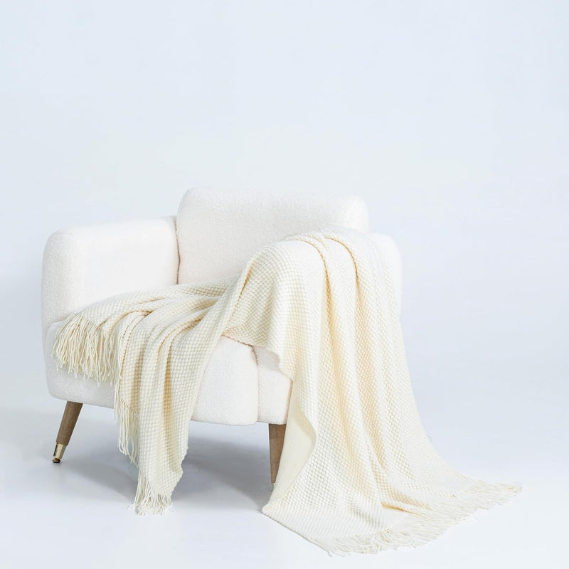 Micro Plush Knitted Woven Throw Blanket - Snow Payday Deals