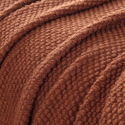 Micro Plush Knitted Woven Throw Blanket - Terracotta Payday Deals