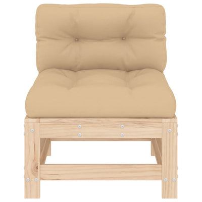 Middle Sofa with Cushions Solid Wood Pine Payday Deals