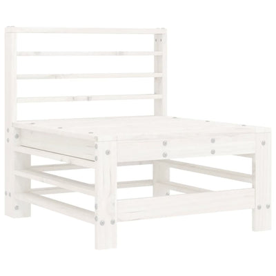 Middle Sofa with Cushions White Solid Wood Pine Payday Deals