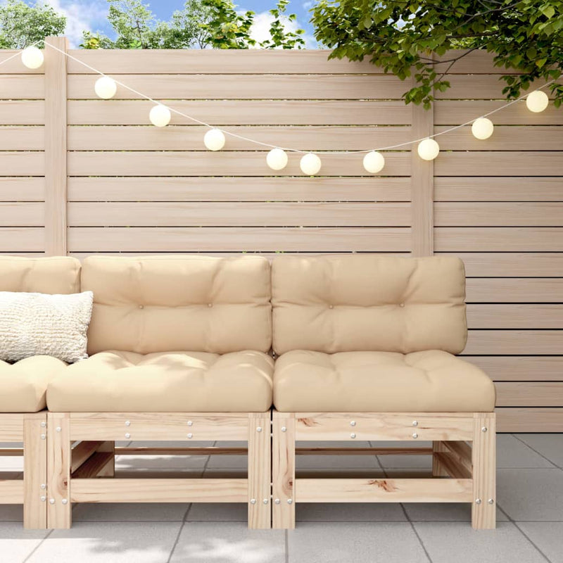 Middle Sofas with Cushions 2 pcs Solid Wood Pine Payday Deals