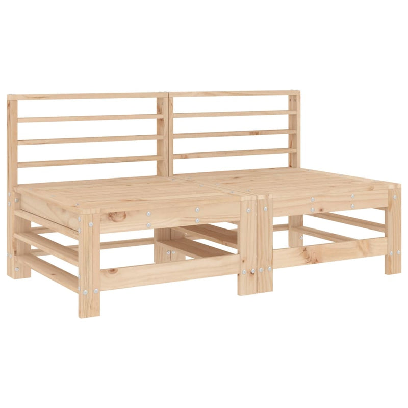 Middle Sofas with Cushions 2 pcs Solid Wood Pine Payday Deals