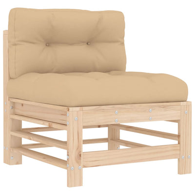 Middle Sofas with Cushions 2 pcs Solid Wood Pine Payday Deals