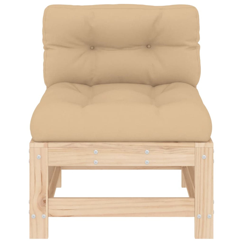 Middle Sofas with Cushions 2 pcs Solid Wood Pine Payday Deals
