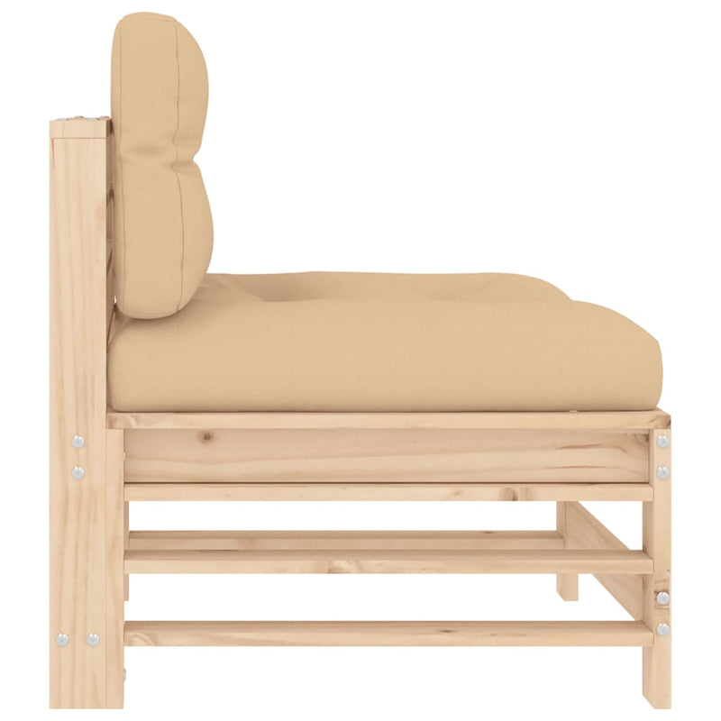 Middle Sofas with Cushions 2 pcs Solid Wood Pine Payday Deals