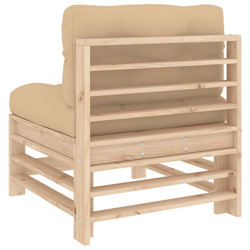 Middle Sofas with Cushions 2 pcs Solid Wood Pine Payday Deals