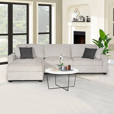 Milano Corner Sofa Chaise Polyester Fabric Multilayer Two Pillows Attached Individual Pocket Spring