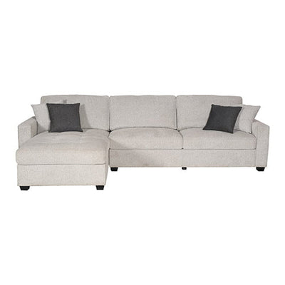 Milano Corner Sofa Chaise Polyester Fabric Multilayer Two Pillows Attached Individual Pocket Spring Payday Deals