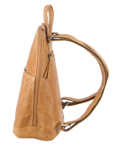 Milleni Genuine Italian Leather Soft Leather Backpack Travel Bag - Caramel Payday Deals