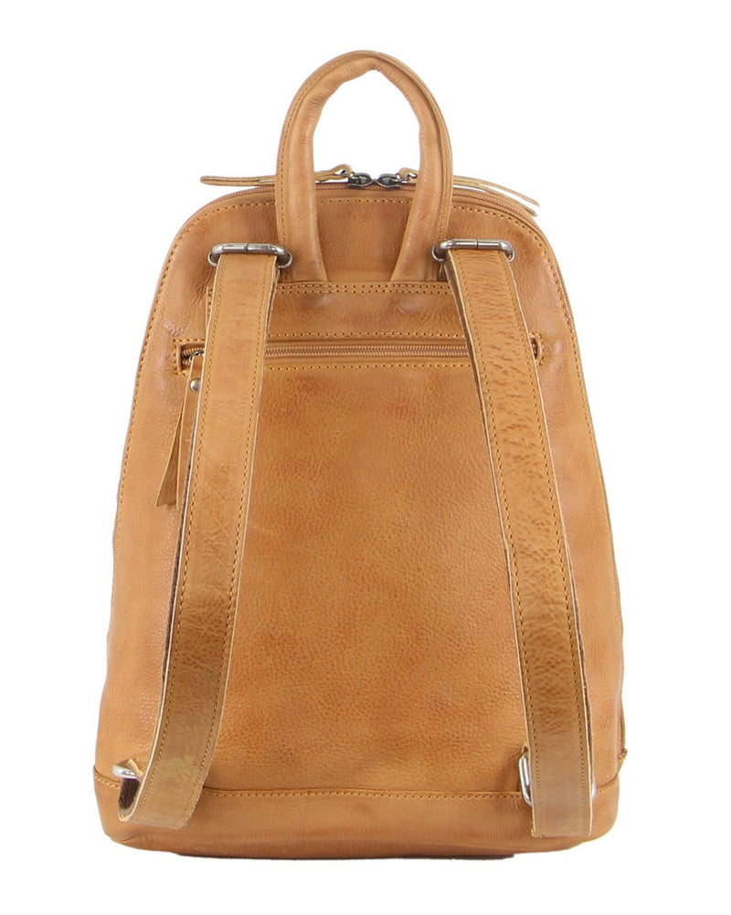 Milleni Genuine Italian Leather Soft Leather Backpack Travel Bag - Caramel Payday Deals