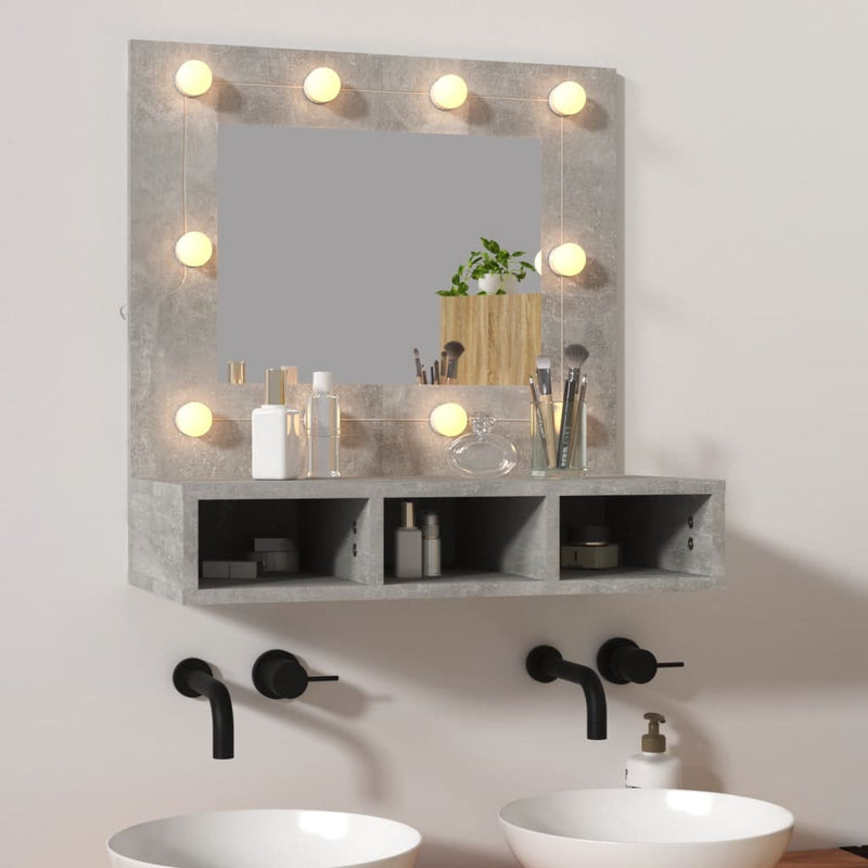 Mirror Cabinet with LED Concrete Grey 60x31.5x62 cm Payday Deals