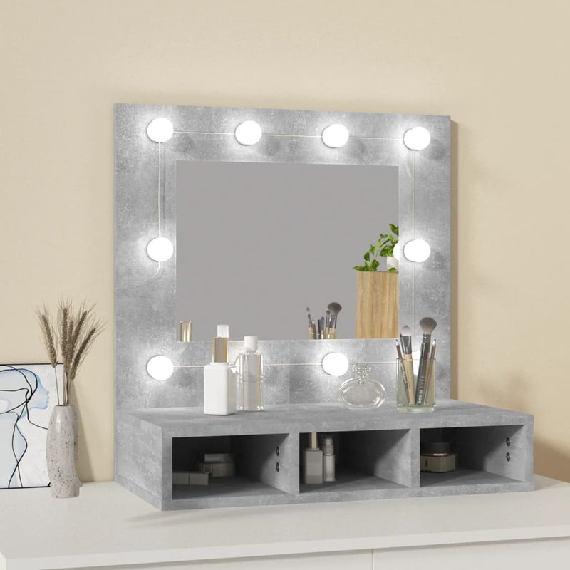 Mirror Cabinet with LED Concrete Grey 60x31.5x62 cm Payday Deals