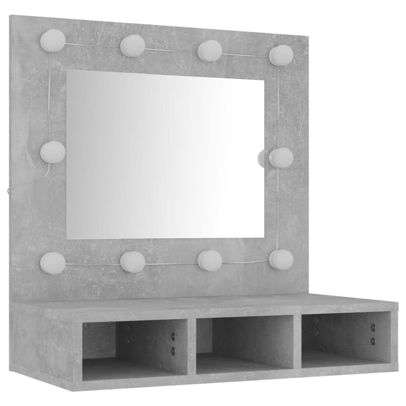 Mirror Cabinet with LED Concrete Grey 60x31.5x62 cm Payday Deals