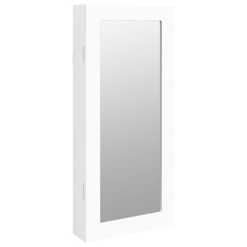 Mirror Jewellery Cabinet Wall Mounted White 30x8.5x67 cm Payday Deals
