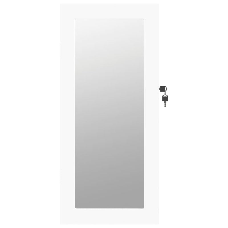 Mirror Jewellery Cabinet Wall Mounted White 30x8.5x67 cm Payday Deals