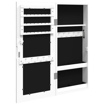 Mirror Jewellery Cabinet Wall Mounted White 30x8.5x67 cm Payday Deals