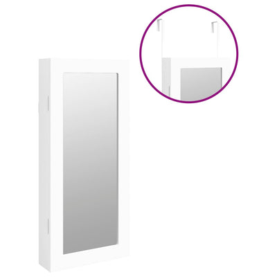 Mirror Jewellery Cabinet Wall Mounted White 30x8.5x67 cm Payday Deals