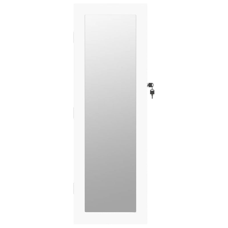 Mirror Jewellery Cabinet Wall Mounted White 30x8.5x90 cm Payday Deals