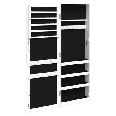 Mirror Jewellery Cabinet Wall Mounted White 37.5x10x106 cm Payday Deals