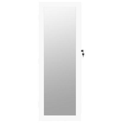 Mirror Jewellery Cabinet Wall Mounted White 37.5x10x106 cm Payday Deals