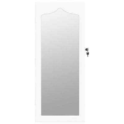 Mirror Jewellery Cabinet Wall Mounted White 37.5x10x90 cm Payday Deals