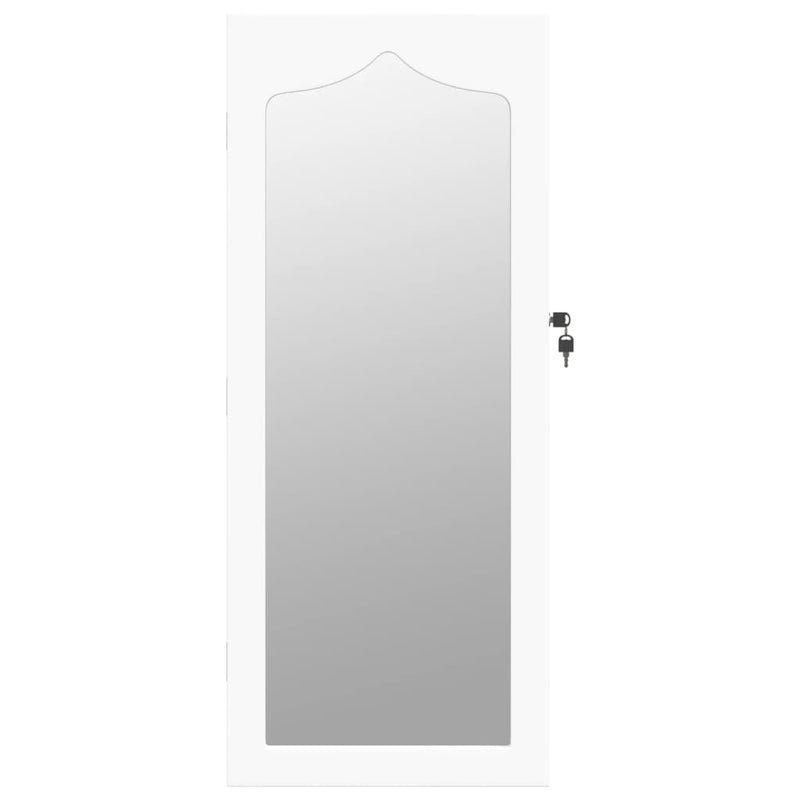 Mirror Jewellery Cabinet Wall Mounted White 37.5x10x90 cm Payday Deals