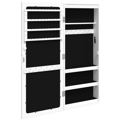 Mirror Jewellery Cabinet with LED Lights Wall Mounted White Payday Deals