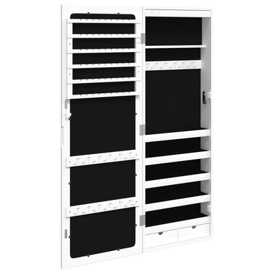 Mirror Jewellery Cabinet with LED Lights Wall Mounted White Payday Deals