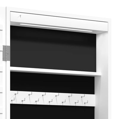 Mirror Jewellery Cabinet with LED Lights Wall Mounted White Payday Deals