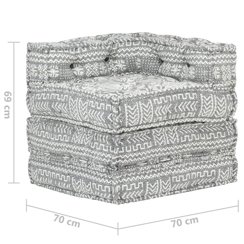 Modular Pouffe Light Grey Fabric Payday Deals