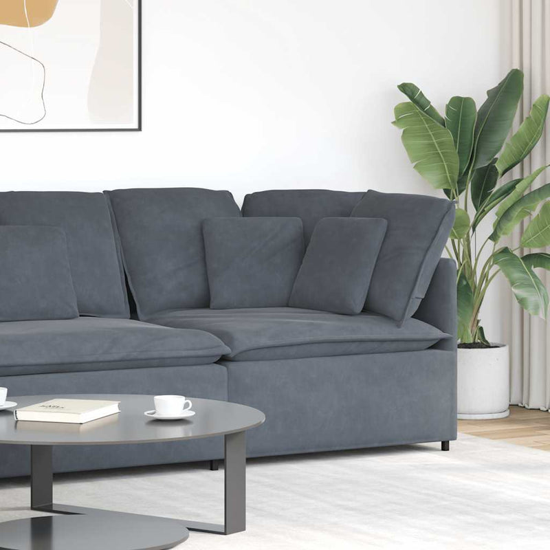 Modular Sofa Corner Module with Cushions Dark Grey 100 cm Payday Deals
