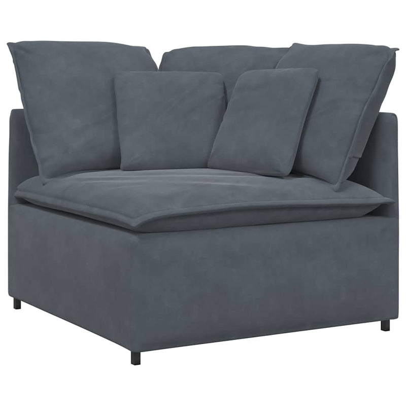Modular Sofa Corner Module with Cushions Dark Grey 100 cm Payday Deals