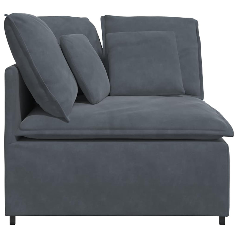 Modular Sofa Corner Module with Cushions Dark Grey 100 cm Payday Deals
