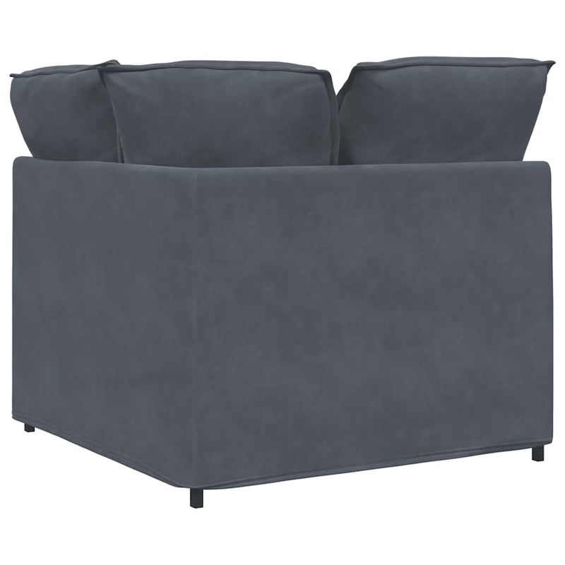 Modular Sofa Corner Module with Cushions Dark Grey 100 cm Payday Deals