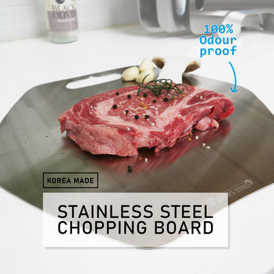 MOM'S STEEL Hexagon Stainless Steel Chopping Cutting Board Antibacterial Food Grade Payday Deals