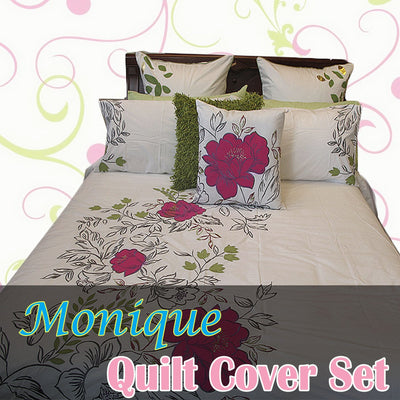 Monique Embroidery Quilt Cover Set KING Payday Deals